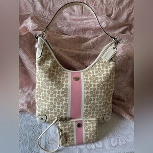 Coach monogram bag with small wallet